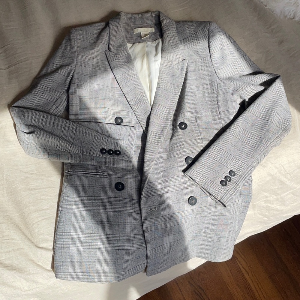 Grey Plaid Blazer